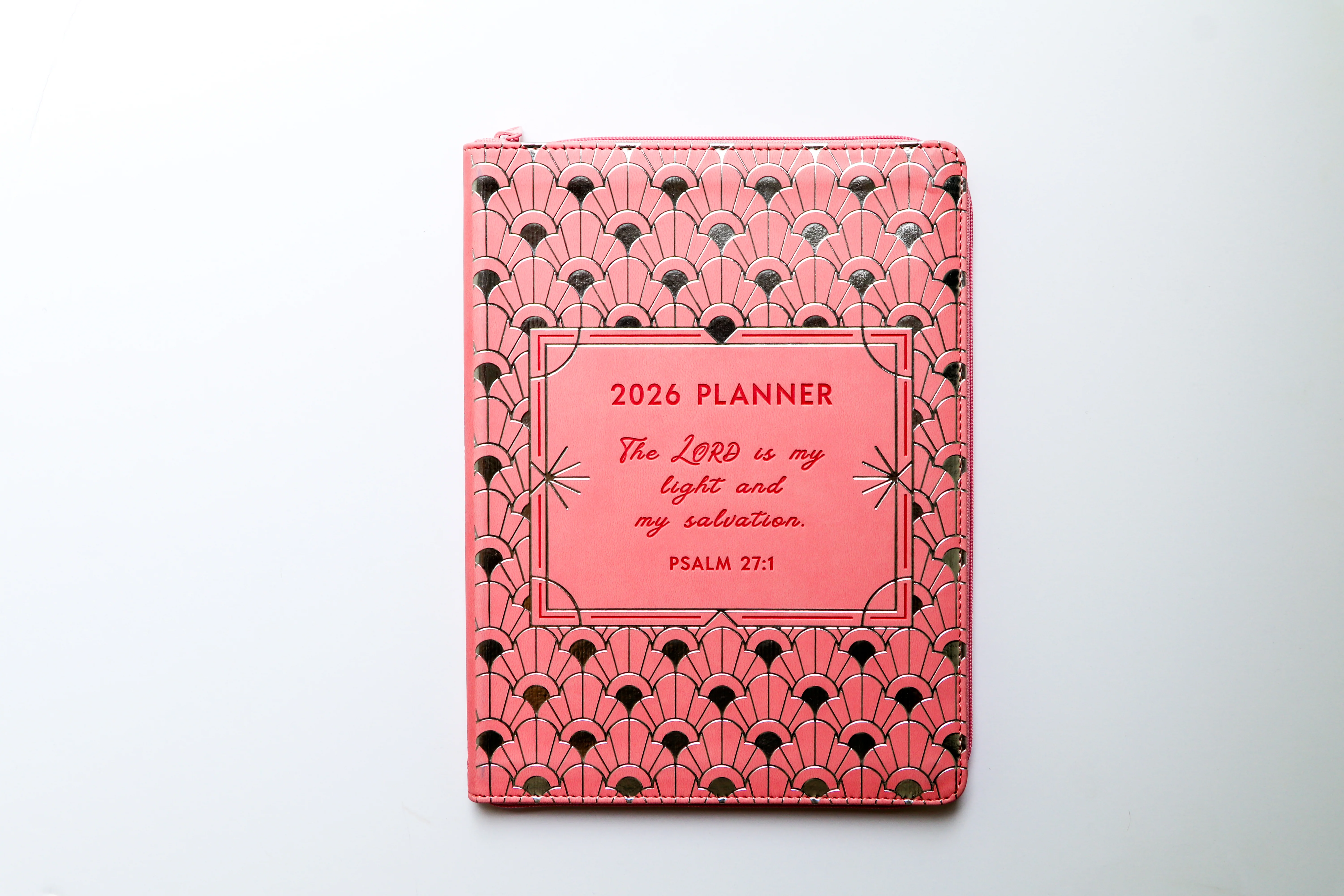 2026 NKJV 16-Month Scripture Planner, Zippered Leathersoft, Pink, The Lord Is My Light - Image 2