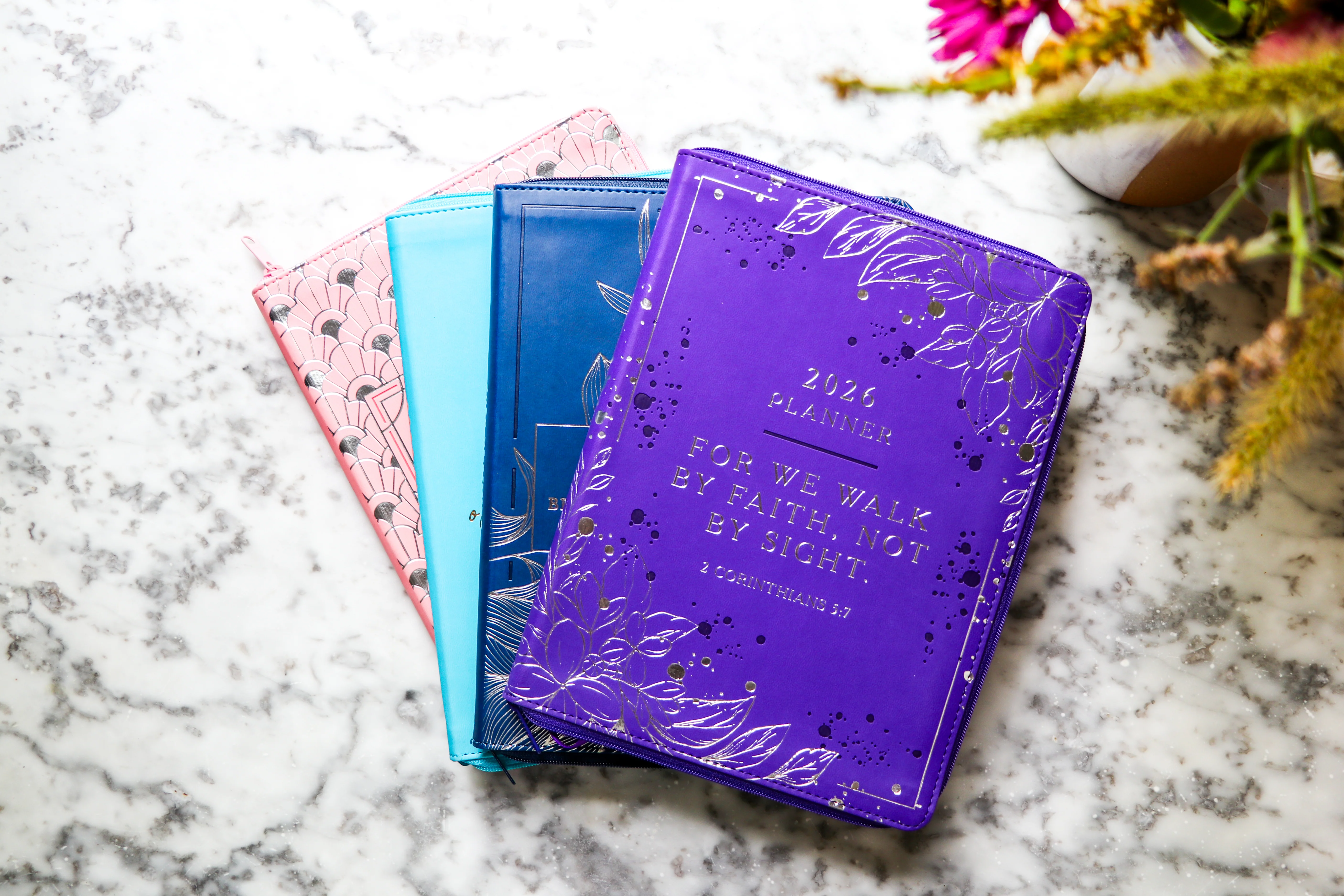 2026 NKJV 16-Month Scripture Planner, Zippered Leathersoft, Purple, Walk by Faith - Image 12