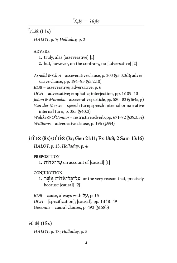 An Interpretive Lexicon of Old Testament Hebrew and Aramaic: Analysis of Adverbs, Conjunctions, Interjections, Particles, Prepositions, and Pronouns - Image 5