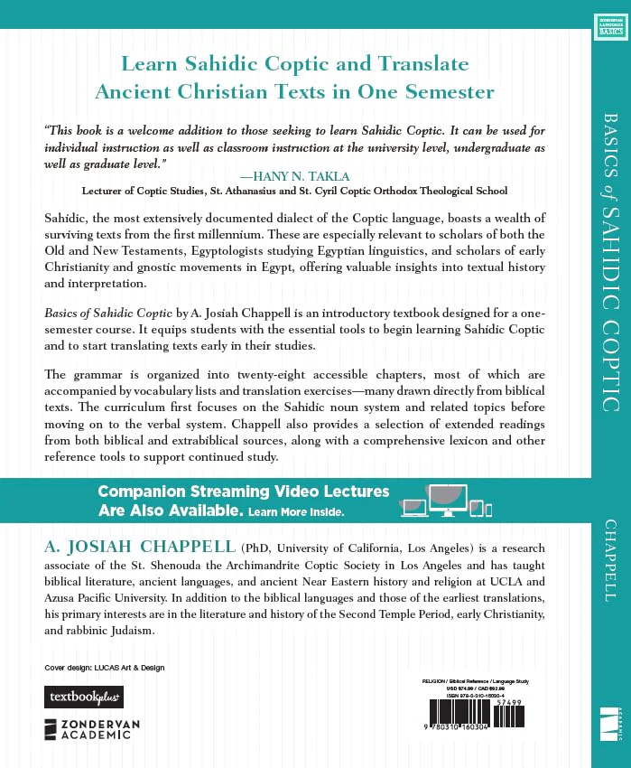Basics of Sahidic Coptic: A Complete Grammar with Exercises, Readings, and Lexicon - Image 4