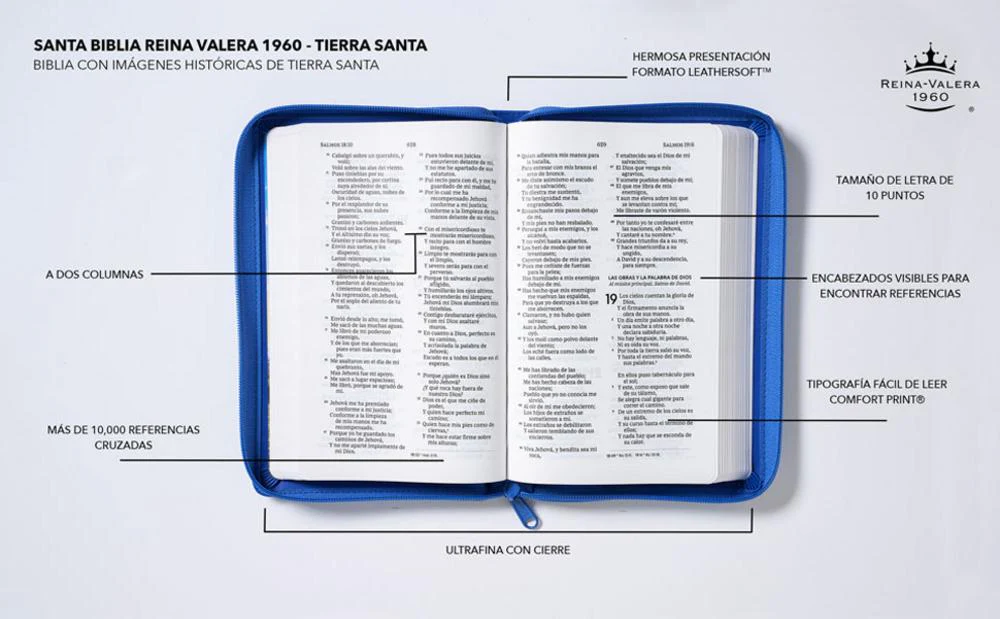 Biblia Reina-Valera 1960, Tierra Santa, Letra grande, Leathersoft, Con cierre - Image 17
