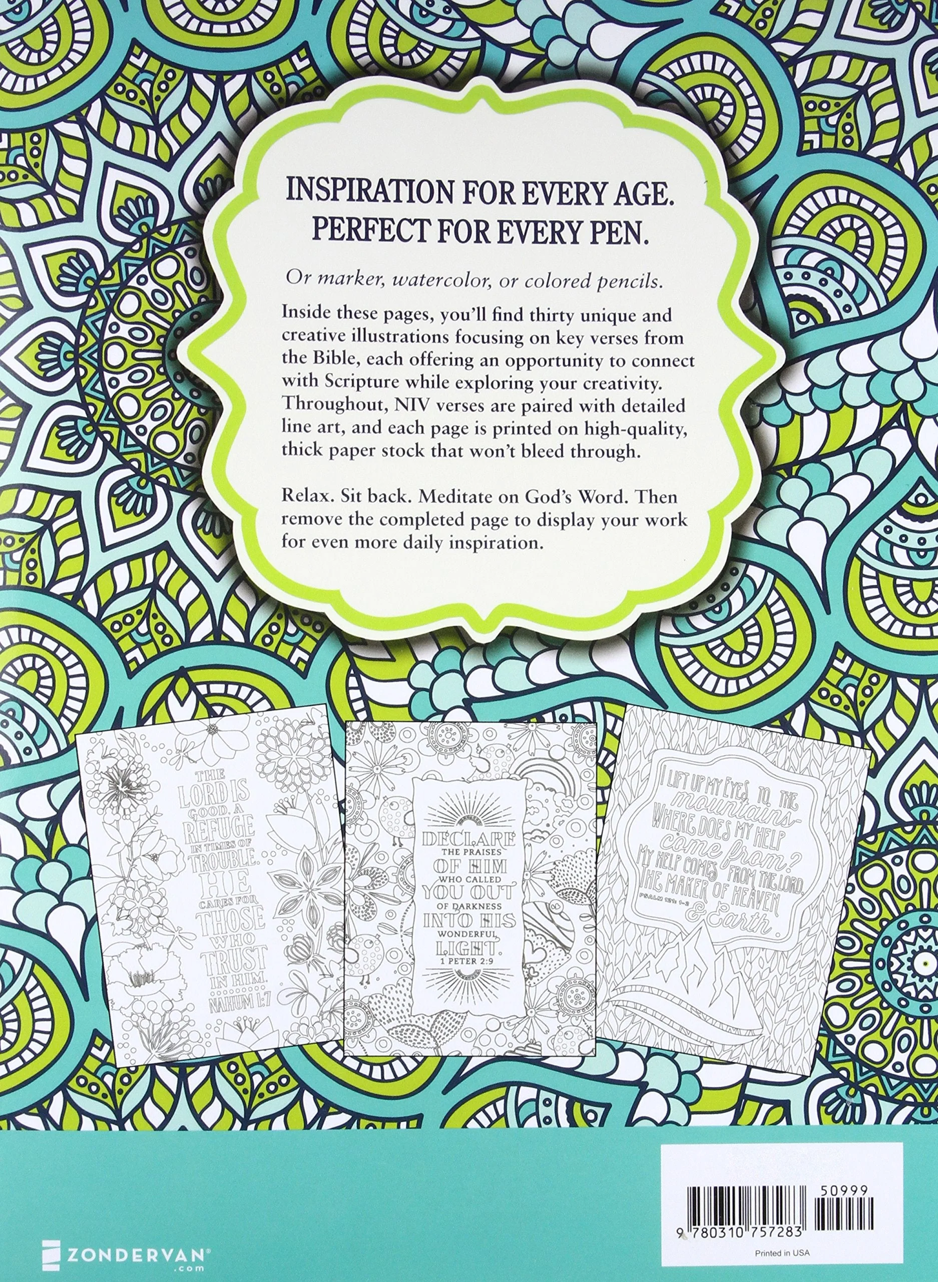 Inspiring Words Coloring Book: 30 Verses from the Bible You Can Color - Image 8