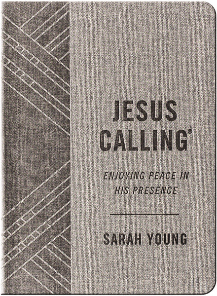 Jesus Calling, Textured Gray Leathersoft, with Full Scriptures: Enjoying Peace in His Presence (A 365-Day Devotional) – The Perfect Christian Gift for Lent and Easter