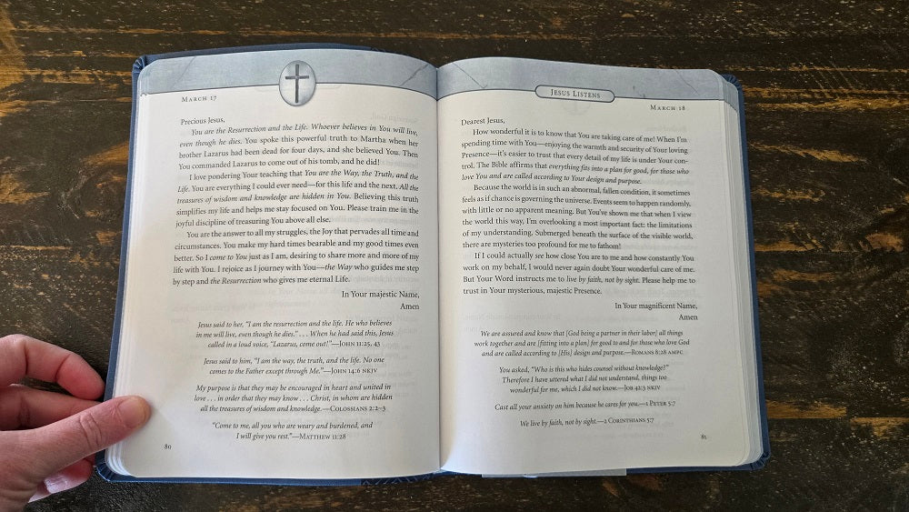 Jesus Listens, Large Text Leathersoft, Navy, with Full Scriptures: Daily Devotional Prayers of Peace, Joy, and Hope (the NEW 365-day Prayer Book) - Image 10