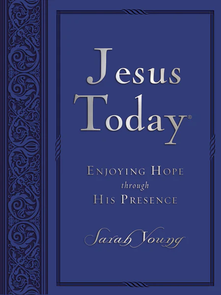 Jesus Today, Large Text Blue Leathersoft, with Full Scriptures: Experience Hope Through His Presence (A 150-Day Devotional) – The Perfect Christian Gift for Lent and Easter