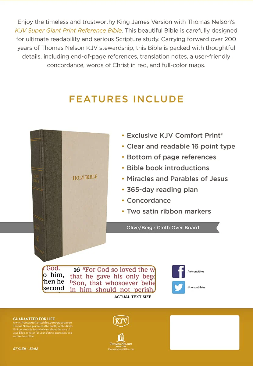 KJV, Reference Bible, Super Giant Print, Red Letter Edition, Comfort Print - Image 7