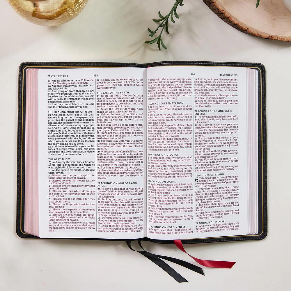 KJV, Thinline Bible, Large Print, Premium Goatskin Leather, Premier Collection, Red Letter, Comfort Print - Image 18