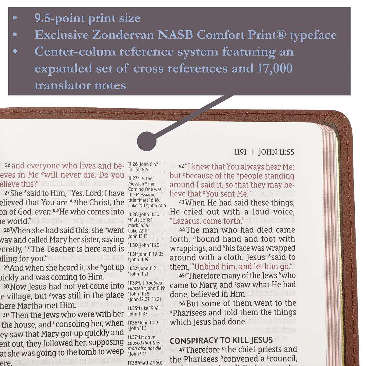 NASB, Classic Reference Bible, Red Letter Edition, 1995 Text, Comfort Print - Image 2