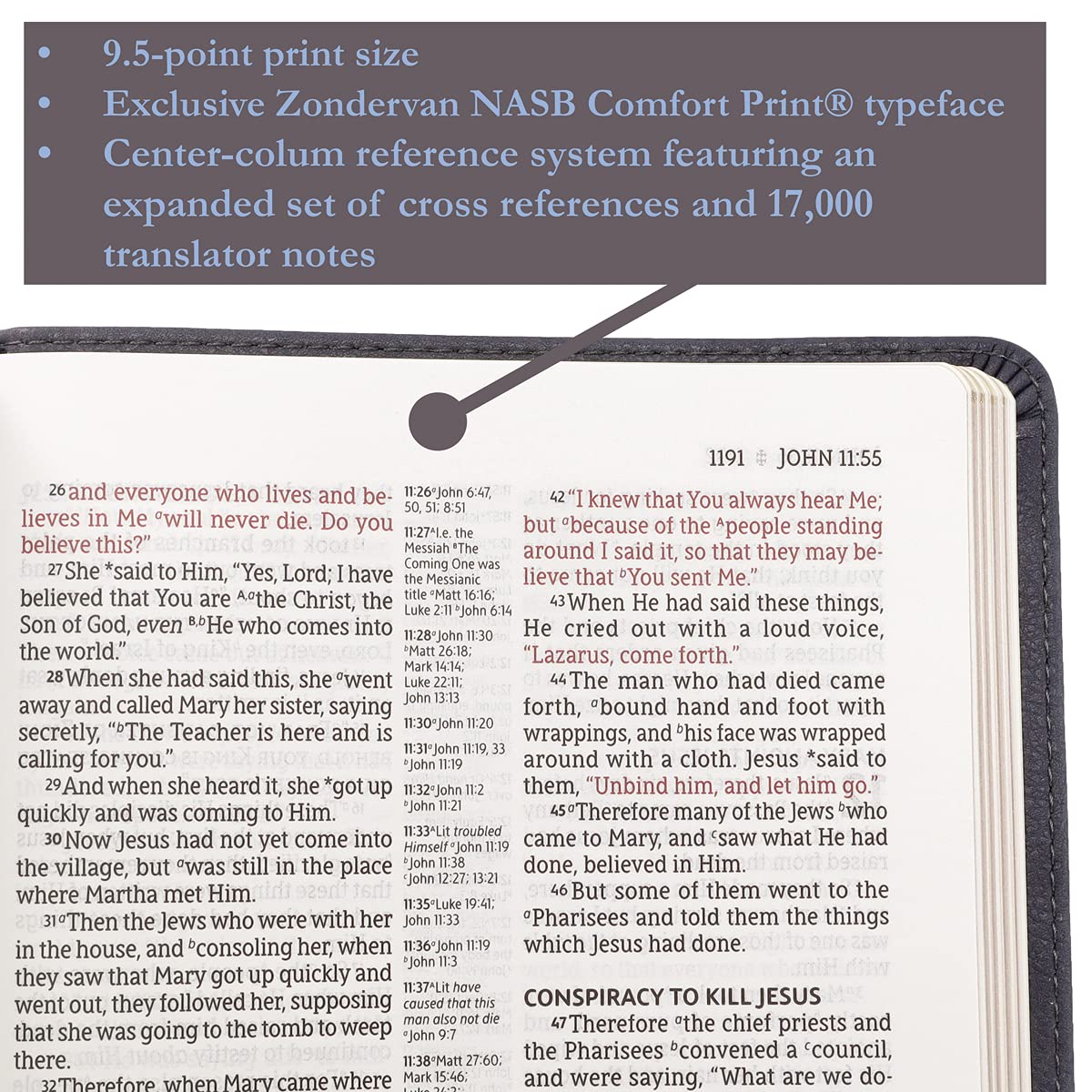 NASB, Classic Reference Bible, Red Letter Edition, 1995 Text, Comfort Print - Image 7
