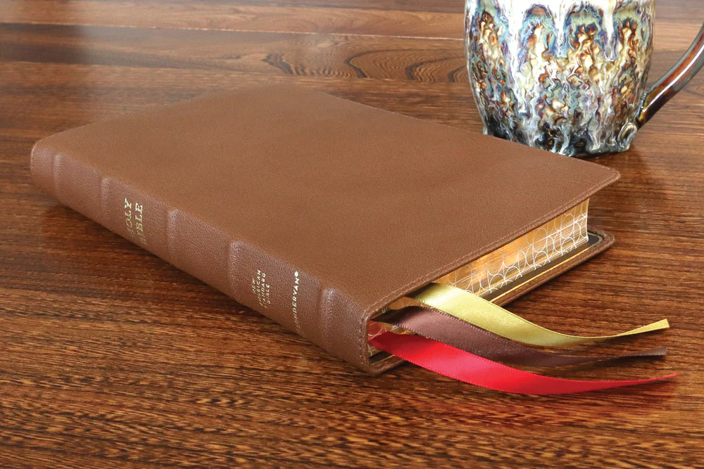 NASB, Thinline Bible, Premium Goatskin Leather, Brown, Premier Collection, Black Letter, Gauffered Edges, 2020 Text, Comfort Print - Image 2