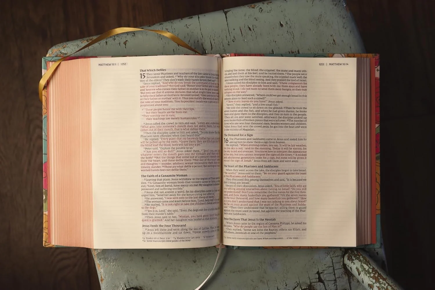 NIV, Artisan Collection Bible, Cloth over Board, Multi-Color/Floral, Red Letter, Comfort Print - Image 5