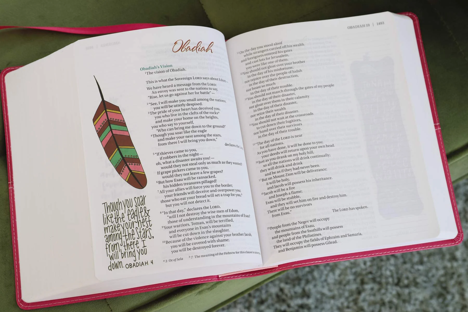 NIV, Beautiful Word Bible, Large Print, Leathersoft, Pink: 500 Full-Color Illustrated Verses - Image 14