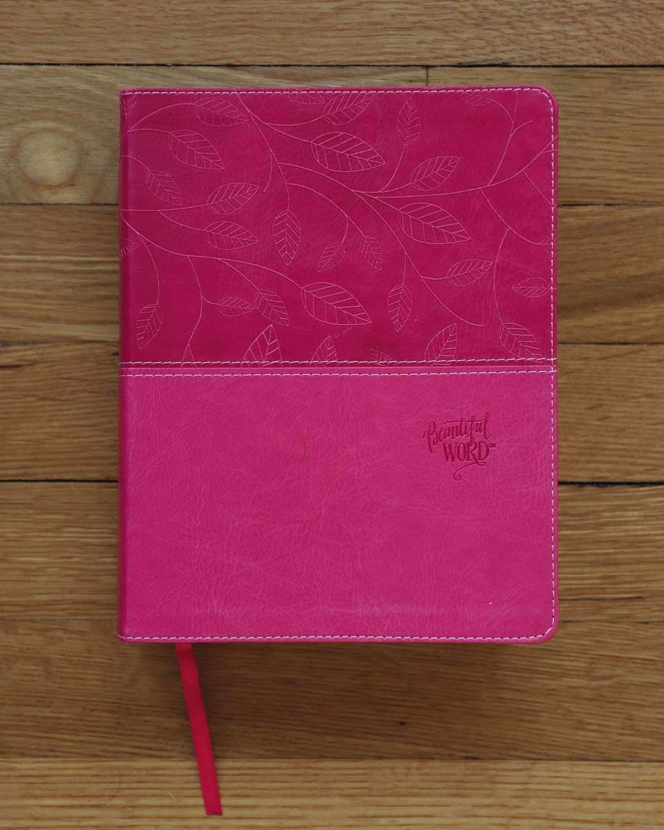 NIV, Beautiful Word Bible, Large Print, Leathersoft, Pink: 500 Full-Color Illustrated Verses - Image 8
