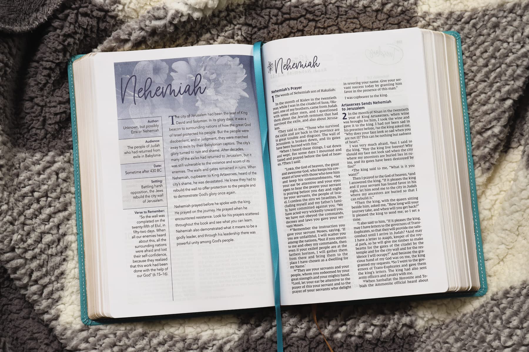 NIV, Women's Devotional Bible (By Women, for Women), Large Print, Leathersoft, Teal, Comfort Print - Image 6