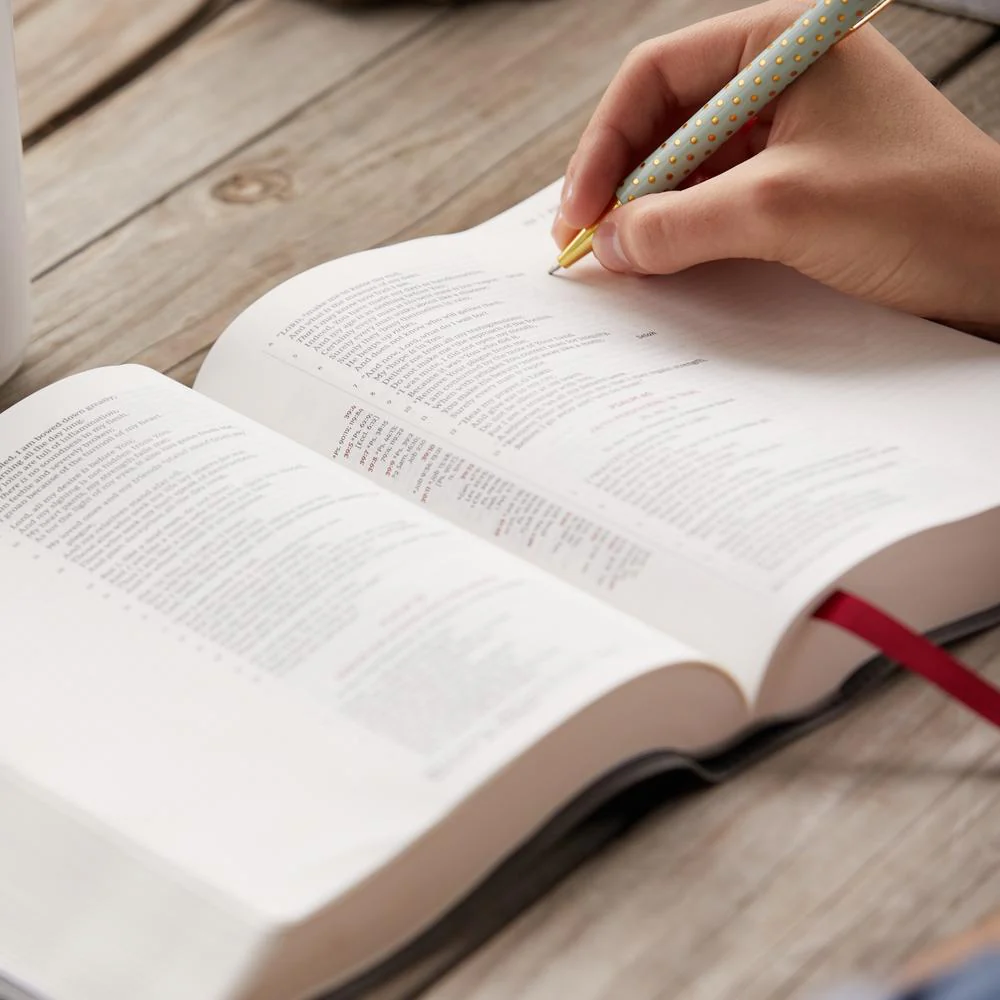 NKJV, Journal Reference Edition Bible, Verse Art Cover Collection, Leathersoft, Gray, Red Letter, Comfort Print: Let Scripture Explain Scripture. Reflect on What You Learn. - Image 7