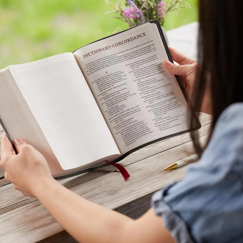 NKJV, Journal Reference Edition Bible, Verse Art Cover Collection, Leathersoft, Gray, Red Letter, Comfort Print: Let Scripture Explain Scripture. Reflect on What You Learn. - Image 9