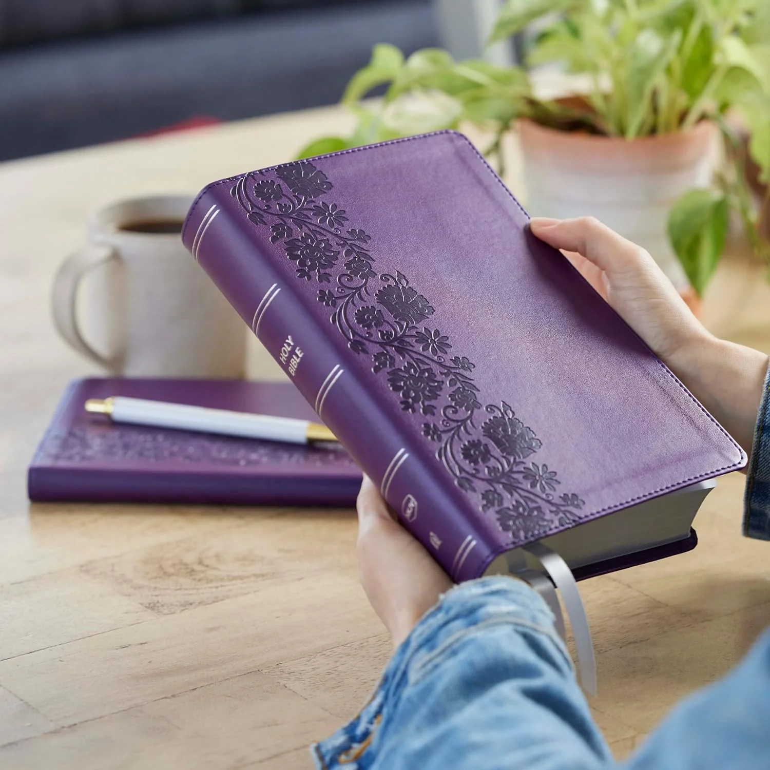 NKJV Bible + Journal Set: Personal Size, Large Print Bible with Cross-References, Purple Leathersoft - Image 5