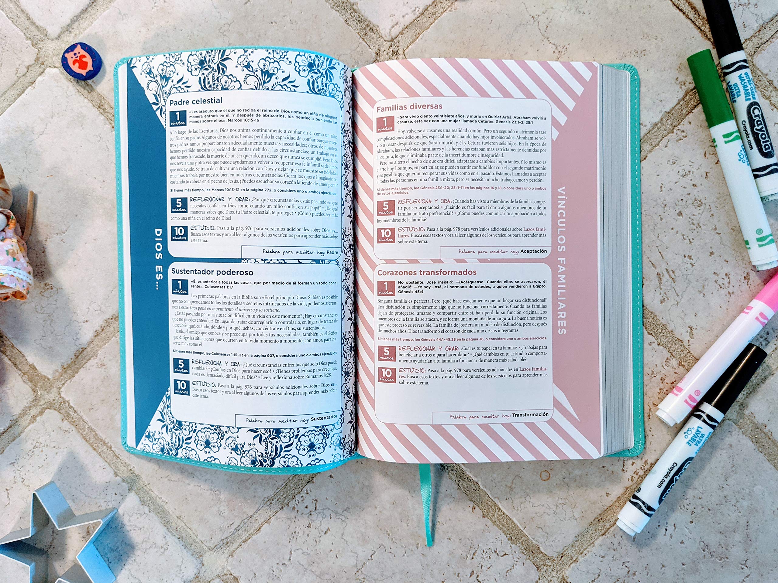 NVI, Biblia de la Mamá Ocupada, Leathersoft, Turquesa, Palabras de Jesús en Rojo, Comfort Print: Inspiración diaria aun cuando solo tienes un minuto - Image 8