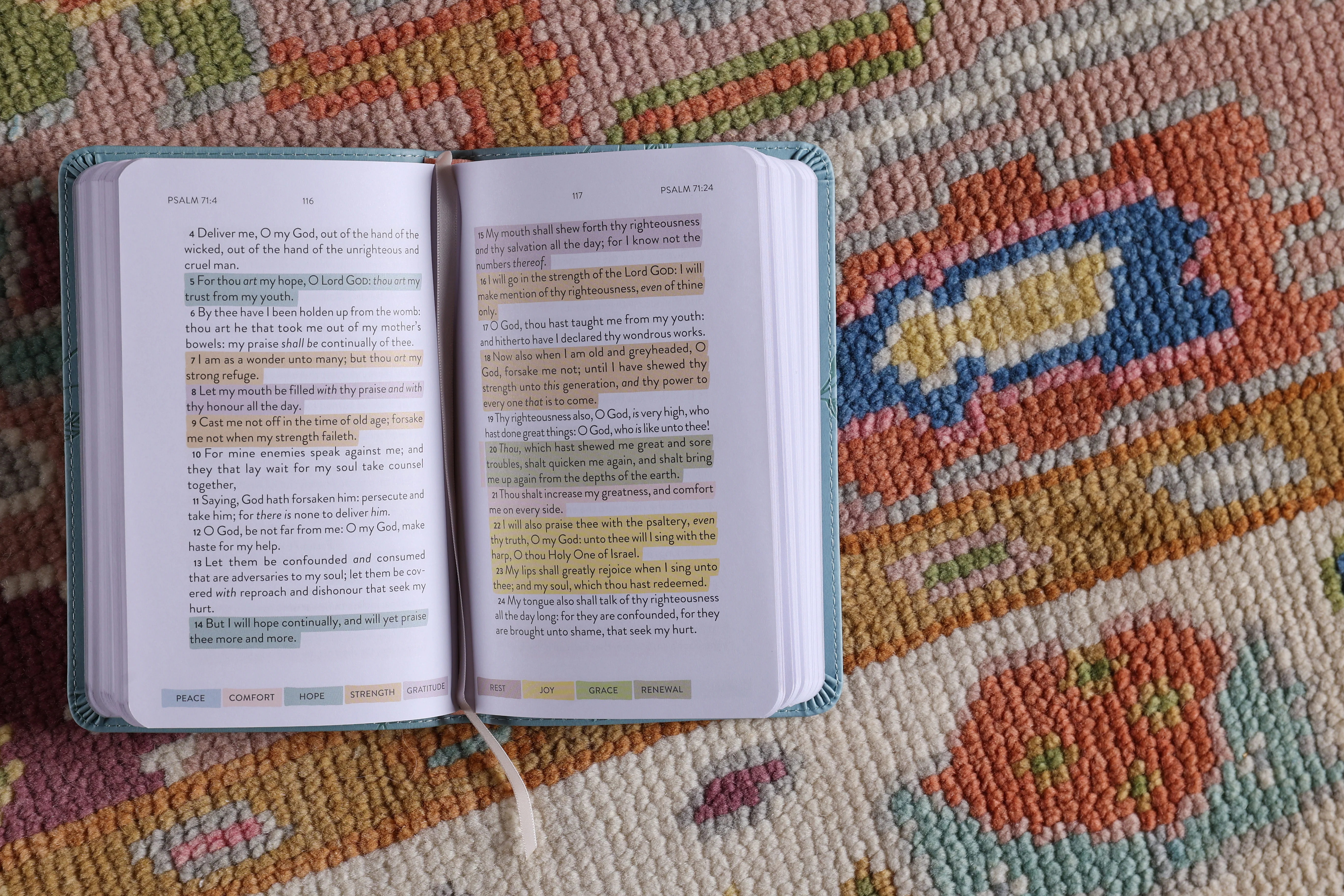 Sanctuary in the Psalms: KJV Promise Book, Imitation Leather, Blue - Image 5