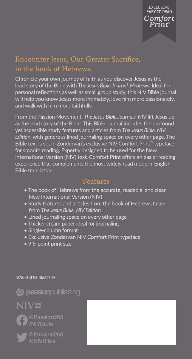 The Jesus Bible Journal, Hebrews, NIV, Paperback, Comfort Print - Image 9