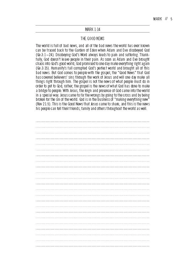 The Jesus Bible Journal, Mark, NIV, Paperback, Comfort Print - Image 9