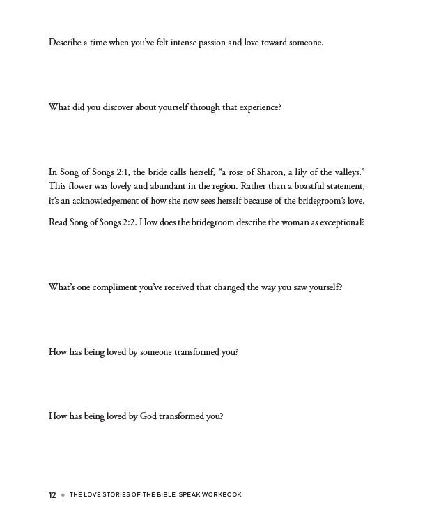 The Love Stories of the Bible Speak Workbook: 13 Biblical Lessons on Romance, Friendship, and Faith - Image 11