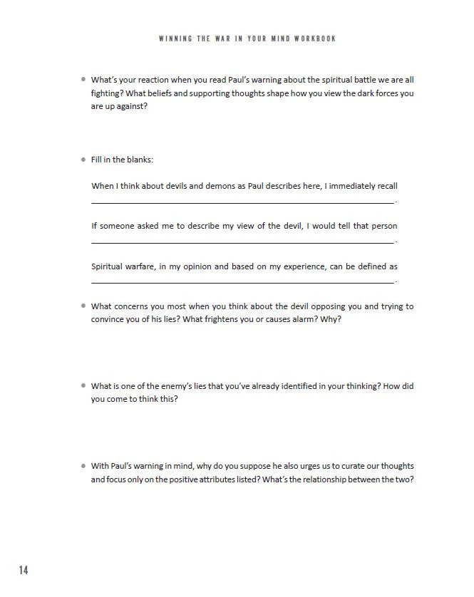Winning the War in Your Mind Workbook: Change Your Thinking, Change Your Life - Image 5